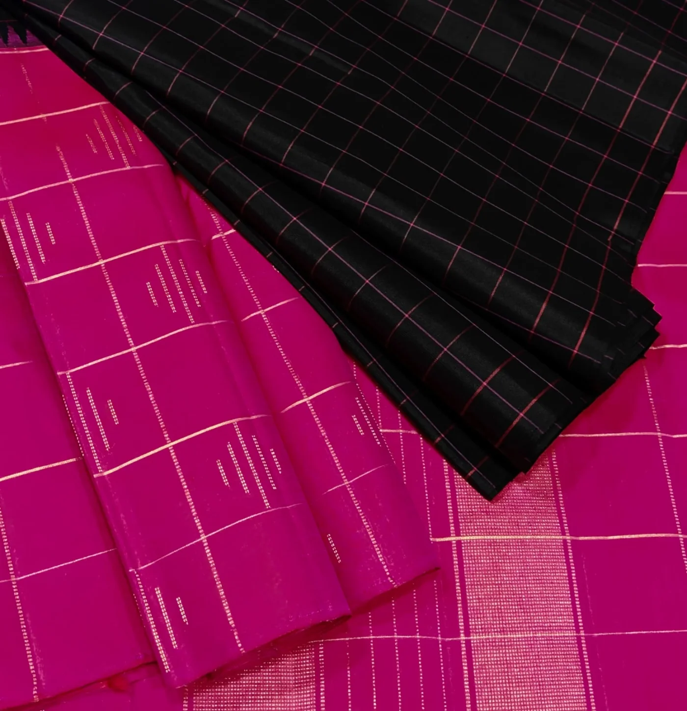 Mustard Yellow Checked Border Traditional Saree